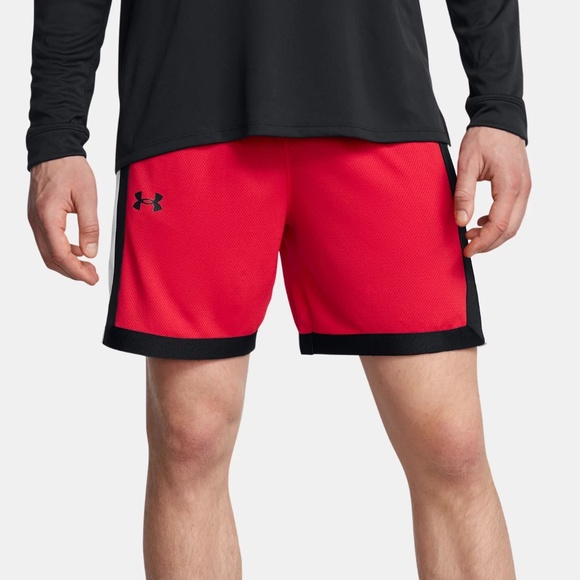 NWT Under Armour Men's UA Zone Mesh Shorts in Red Size 2XL - Picture 1 of 8